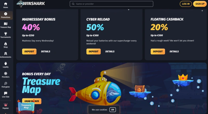 Winshark Bonuses